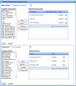 Add new repair group component action